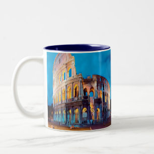 ldp COLOSSEUM Rome - by nigth - Two-Tone Coffee Mug