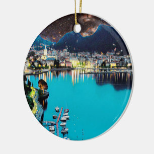 ldp COMO - Lake - Panorama Ceramic Ornament