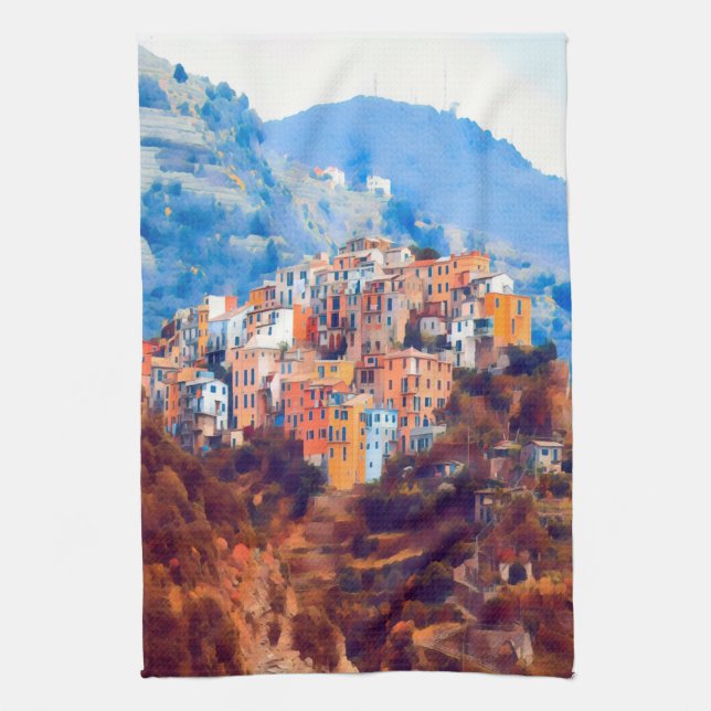 ldp CORNIGLIA - Cinque Terre - Tea Towel (Vertical)