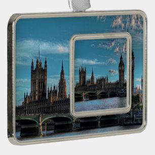ldp London - WESTMINSTER view - Silver Plated Framed Ornament