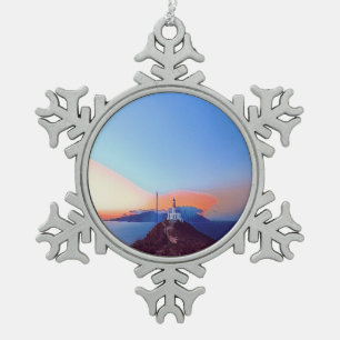 ldp MYKONOS - Armenist - lighthouse - Snowflake Pewter Christmas Ornament