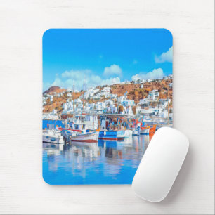 ldp MYKONOS - fishing boats - harbor - panorama Mouse Pad