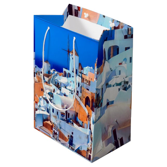 ldp OIA - maze of steps - Medium Gift Bag (Back Angled)