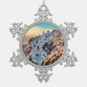 ldp OIA - sunset - Snowflake Pewter Christmas Ornament
