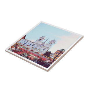 ldp PIAZZA DI SPAGNA - Rome - with flowers - Ceramic Tile