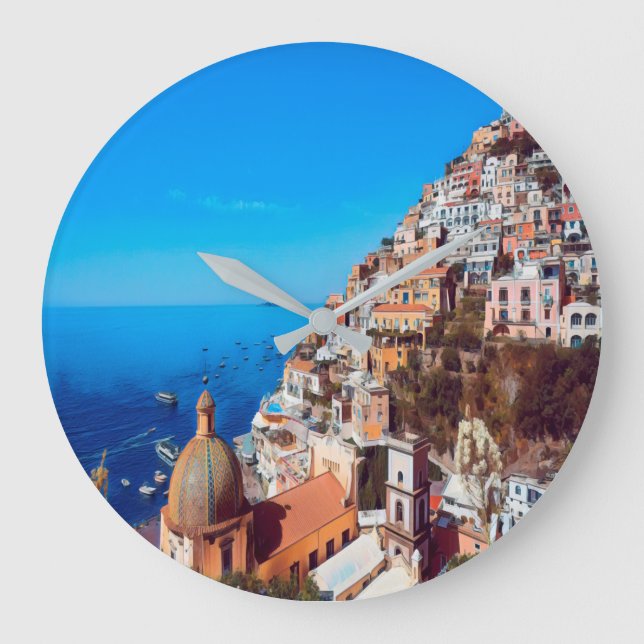 ldp POSITANO - Amalfi Coast - Panorama Large Clock (Front)