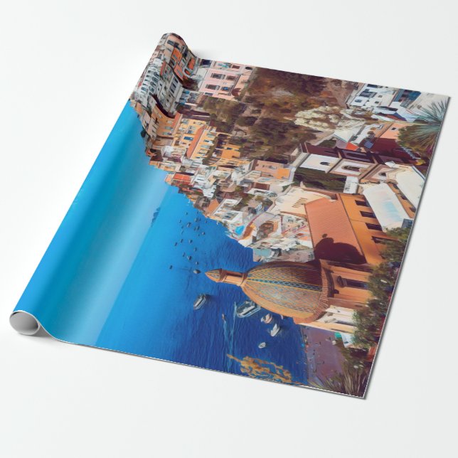 ldp POSITANO - Amalfi Coast - Panorama Wrapping Paper (Unrolled)