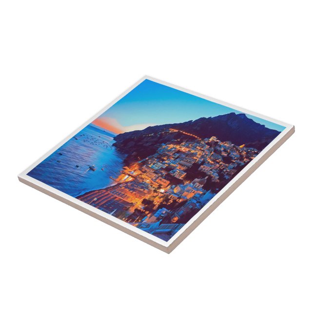 ldp POSITANO Amalfi Coast - sunset taken by Hotel Ceramic Tile (Side)