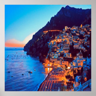 ldp POSITANO Amalfi Coast - sunset taken by Hotel Poster