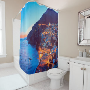 ldp POSITANO Amalfi Coast - sunset taken by Hotel Shower Curtain