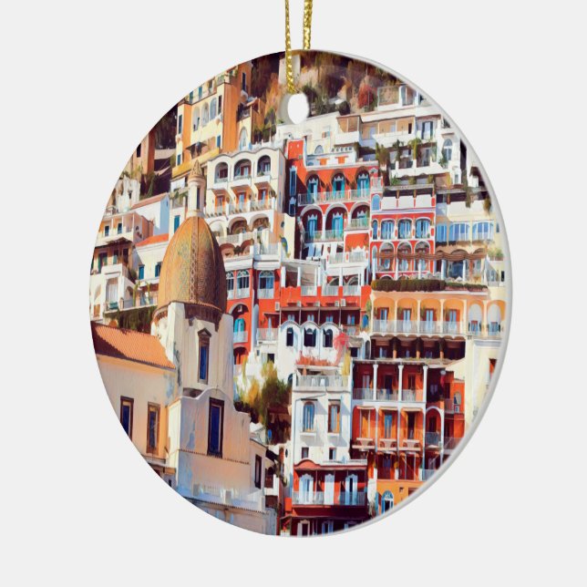 ldp POSITANO - town - church Santa Maria Assunta - Ceramic Ornament (Left)