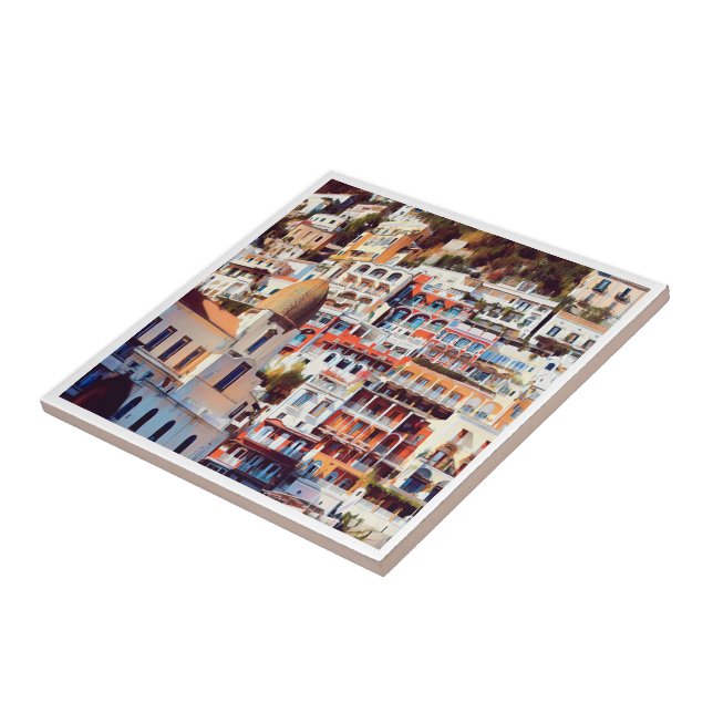 ldp POSITANO - town - church Santa Maria Assunta - Ceramic Tile (Side)