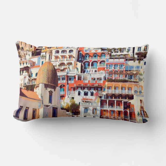 ldp POSITANO - town - church Santa Maria Assunta - Lumbar Cushion (Front)