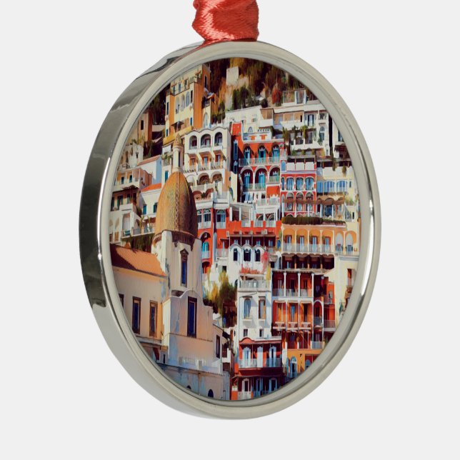 ldp POSITANO - town - church Santa Maria Assunta - Metal Ornament (Right)