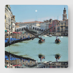 ldp RIALTO BRIDGE - Venice - Canal Grande Square Wall Clock
