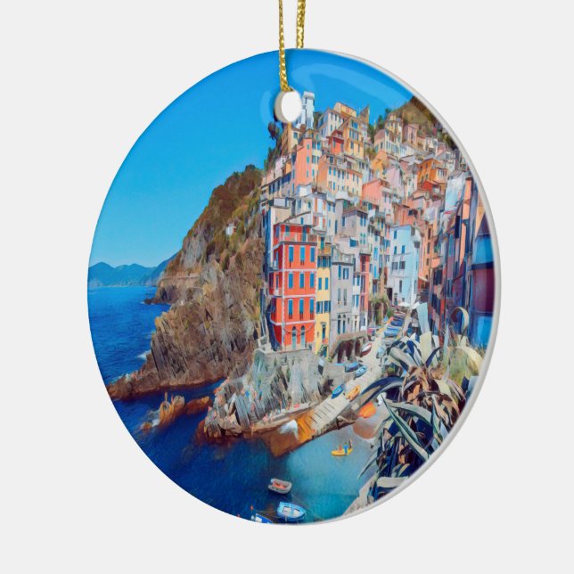 ldp RIOMAGGIORE - Cinque Terre - Ceramic Ornament (Left)