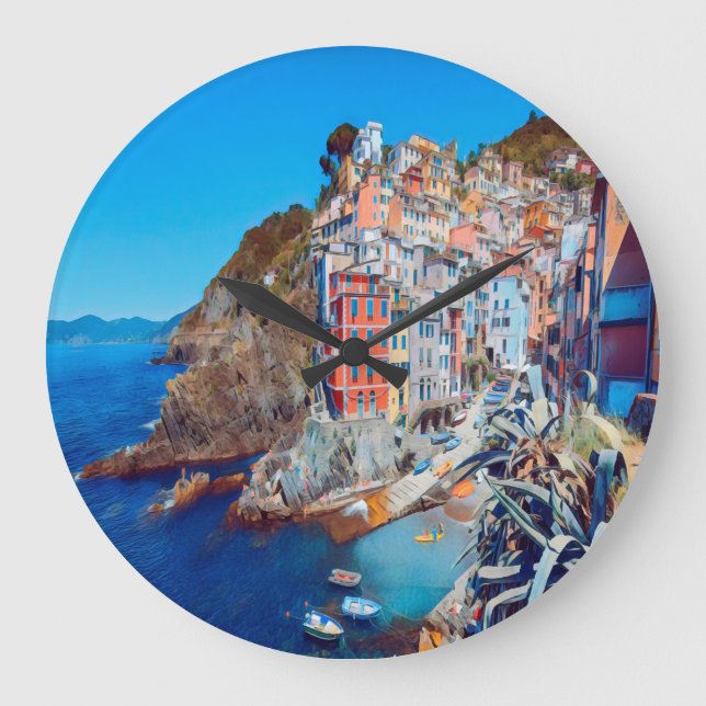 ldp RIOMAGGIORE - Cinque Terre - Large Clock (Front)