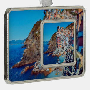 ldp RIOMAGGIORE - Cinque Terre - Silver Plated Framed Ornament