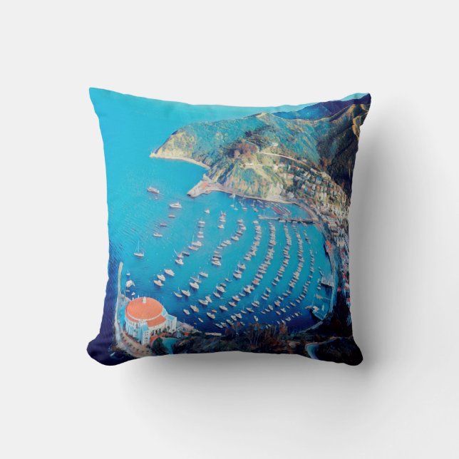 ldp SANTA CATALINA Island - California - harbour Cushion (Front)