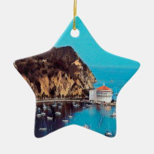 ldp SANTA CATALINA ISLAND - harbour - Ceramic Ornament