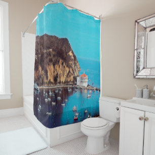 ldp SANTA CATALINA ISLAND - harbour - Shower Curtain