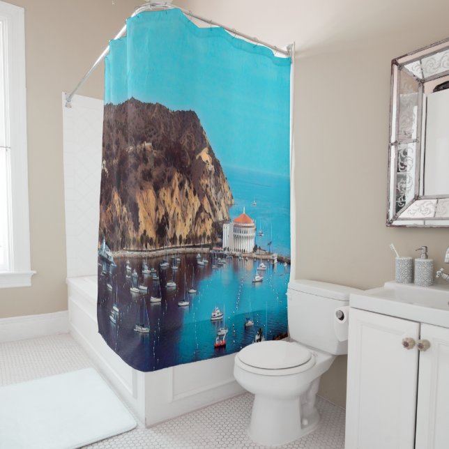ldp SANTA CATALINA ISLAND - harbour - Shower Curtain (In Situ)