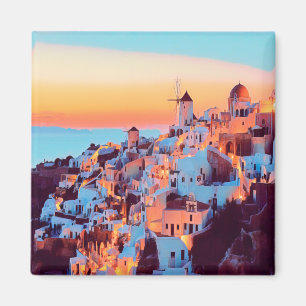 ldp SANTORINI - panorama - by nigth - Magnet