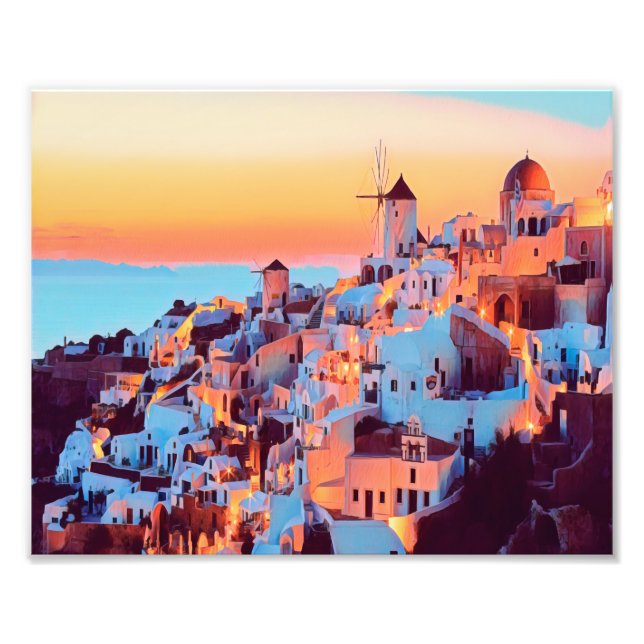 ldp SANTORINI - panorama - by nigth - Photo Print (Front)