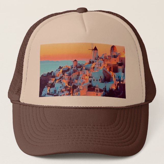 ldp SANTORINI - panorama - by nigth - Trucker Hat (Front)