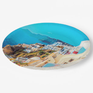 ldp SANTORINI - panorama - Paper Plate