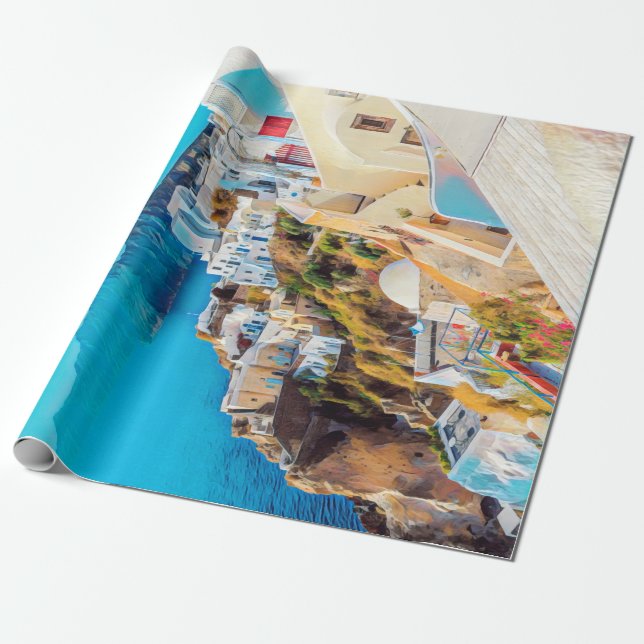 ldp SANTORINI - panorama - Wrapping Paper (Unrolled)