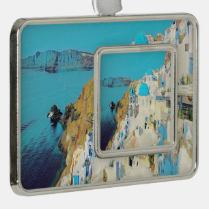 ldp SANTORINI - view - Silver Plated Framed Ornament
