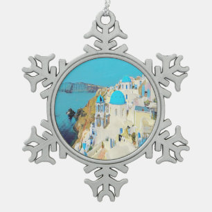 ldp SANTORINI - view - Snowflake Pewter Christmas Ornament