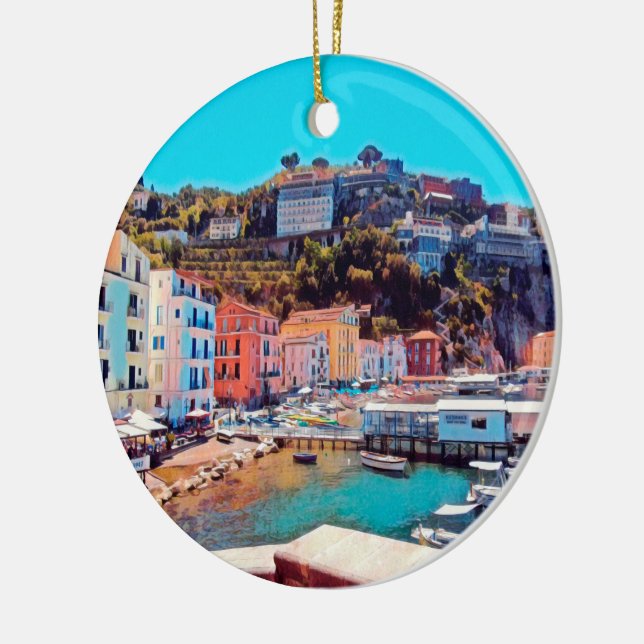 ldp SORRENTO - panorama - beach - Ceramic Ornament (Left)
