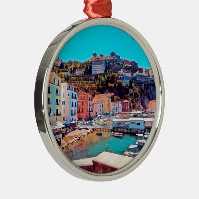 ldp SORRENTO - panorama - beach - Metal Ornament (Right)