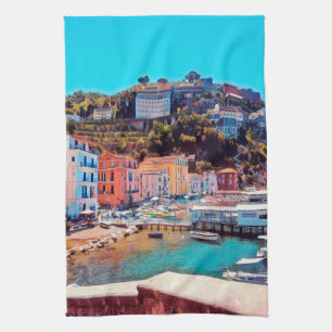 ldp SORRENTO - panorama - beach - Tea Towel