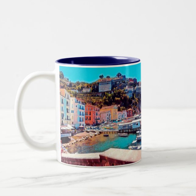 ldp SORRENTO - panorama - beach - Two-Tone Coffee Mug (Left)