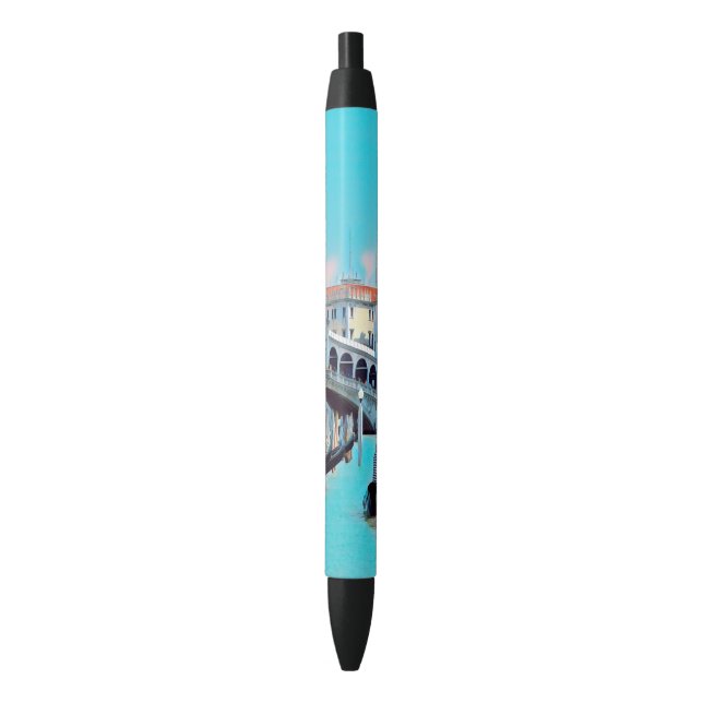 ldp VENICE - gondolas - rialto - Black Ink Pen (Front Vertical)