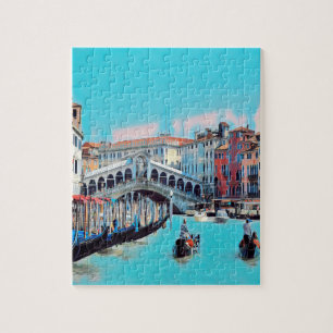 ldp VENICE - gondolas - rialto - Jigsaw Puzzle