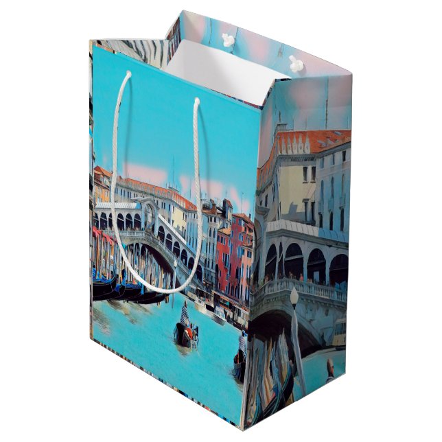 ldp VENICE - gondolas - rialto - Medium Gift Bag (Back Angled)