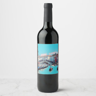 ldp VENICE - gondolas - rialto - Wine Label