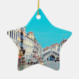 ldp VENICE - Grand Canal - Rialto beach - Ceramic Ornament