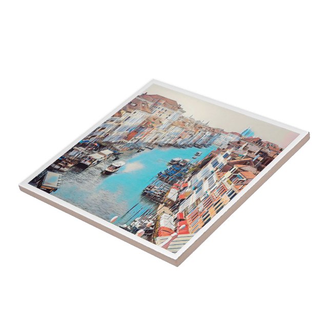 ldp VENICE - View of the Grand Canal from Rialto Ceramic Tile (Side)