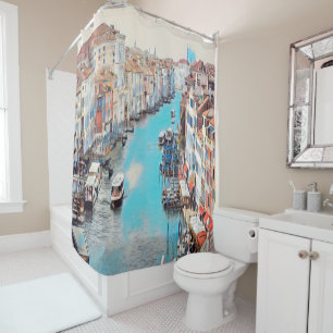 ldp VENICE - View of the Grand Canal from Rialto Shower Curtain
