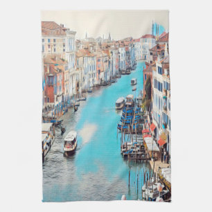 ldp VENICE - View of the Grand Canal from Rialto Tea Towel