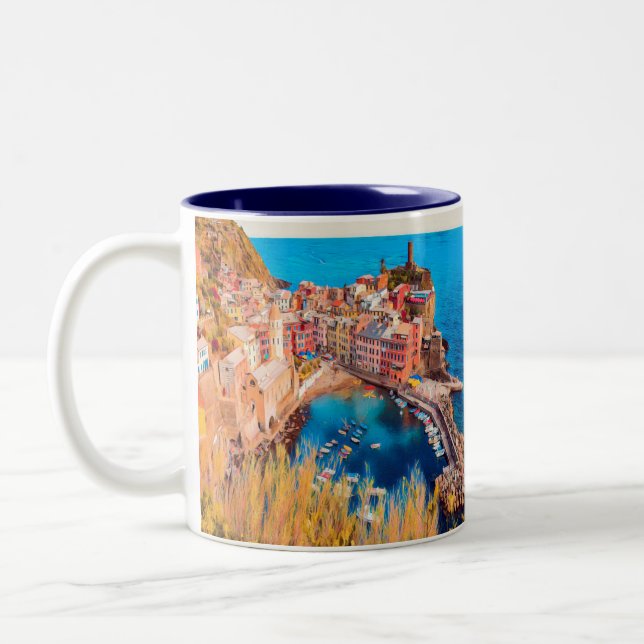 ldp VERNAZZA - Cinque Terre - Two-Tone Coffee Mug (Left)