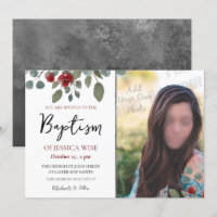 LDS Baptism Girl Watercolor Roses Floral