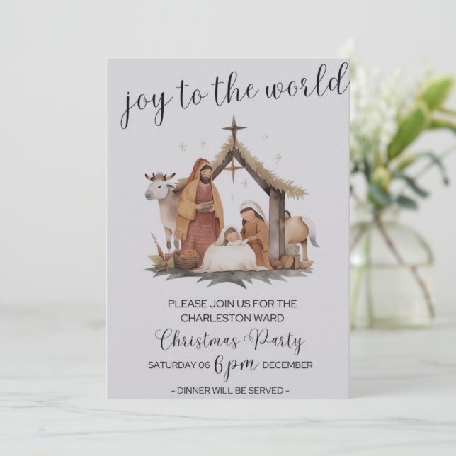 LDS Christmas Ward Party Invitation (Standing Front)