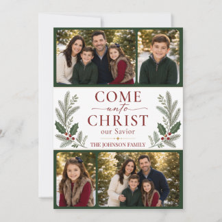 LDS Come Unto Christ Christmas Photo Holiday Card