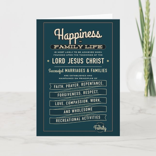 LDS Family Proclamation excerpt. greeting card. Card (Front)